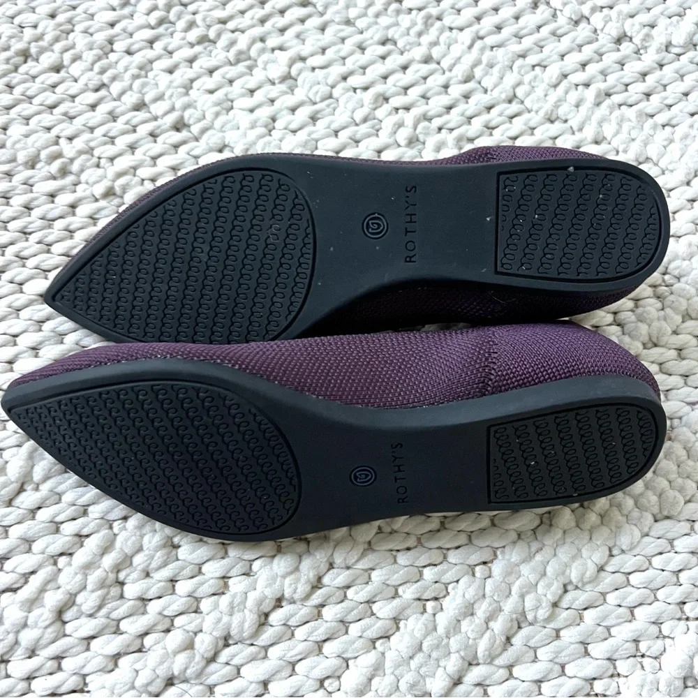 ROTHYS The Point Pointed Toe Flats Port Purple *Retired* Womens Size 6.5 EUC
